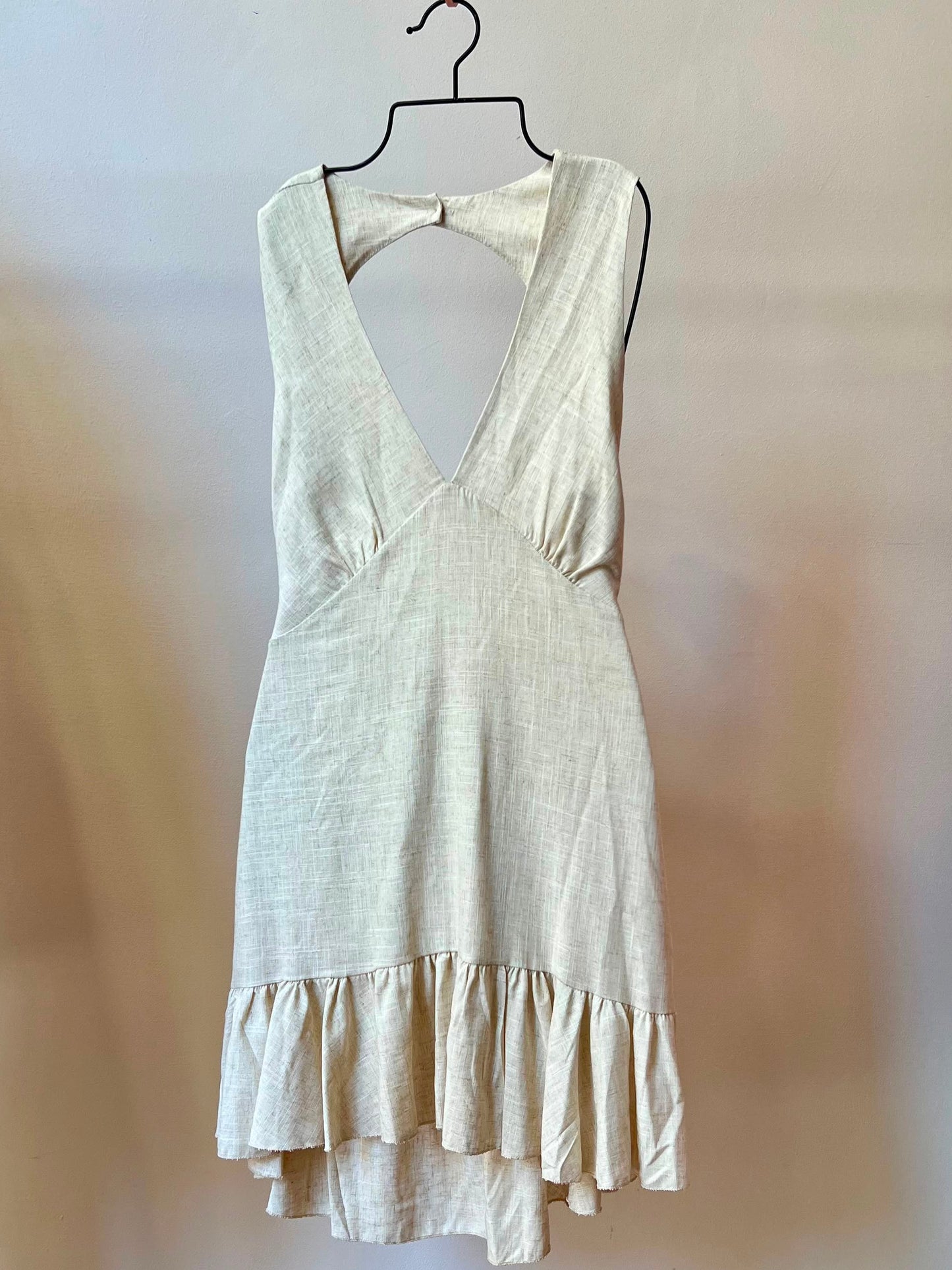 Open-Back Linen Dress