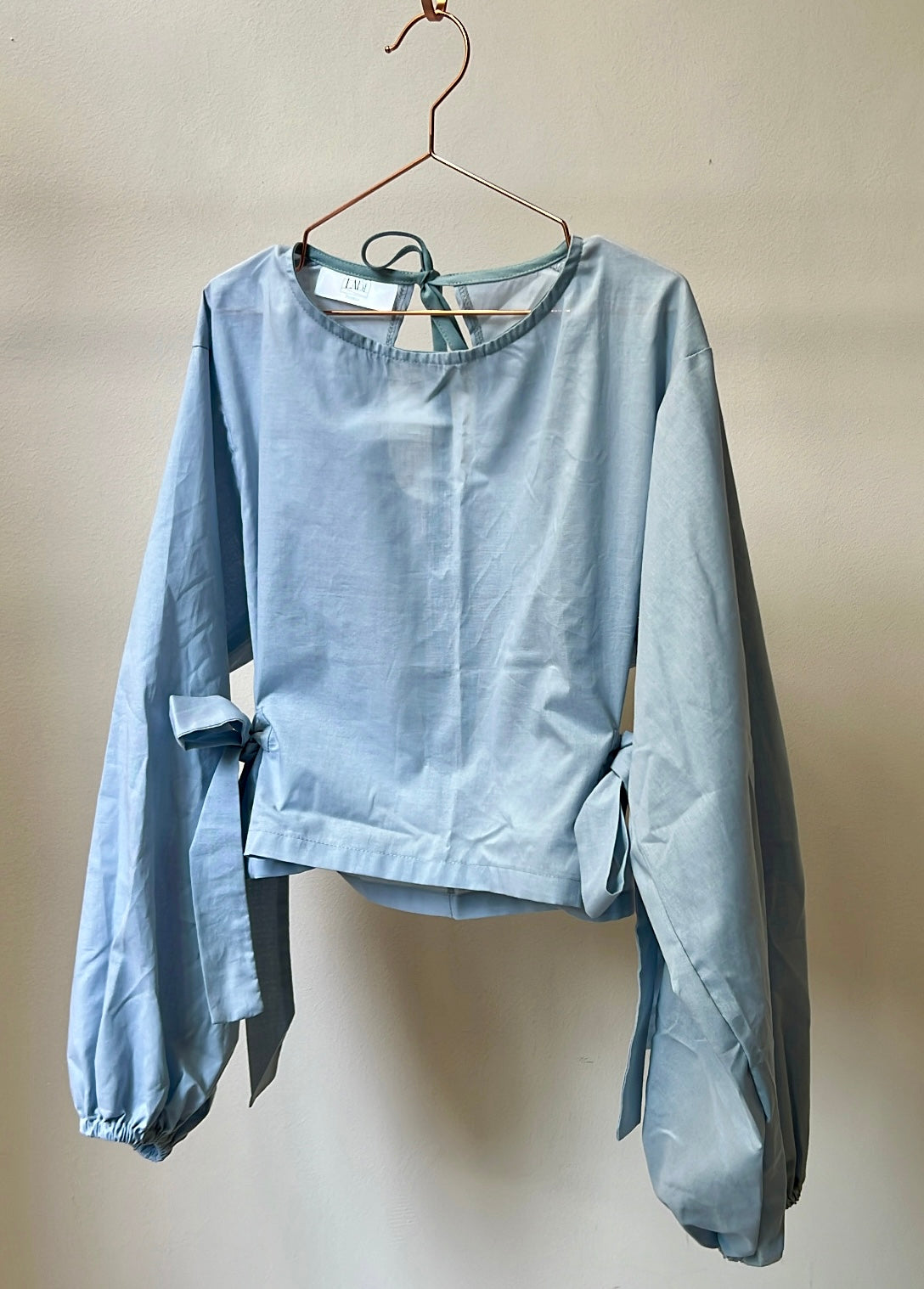 Side-Tie Balloon Sleeve Top