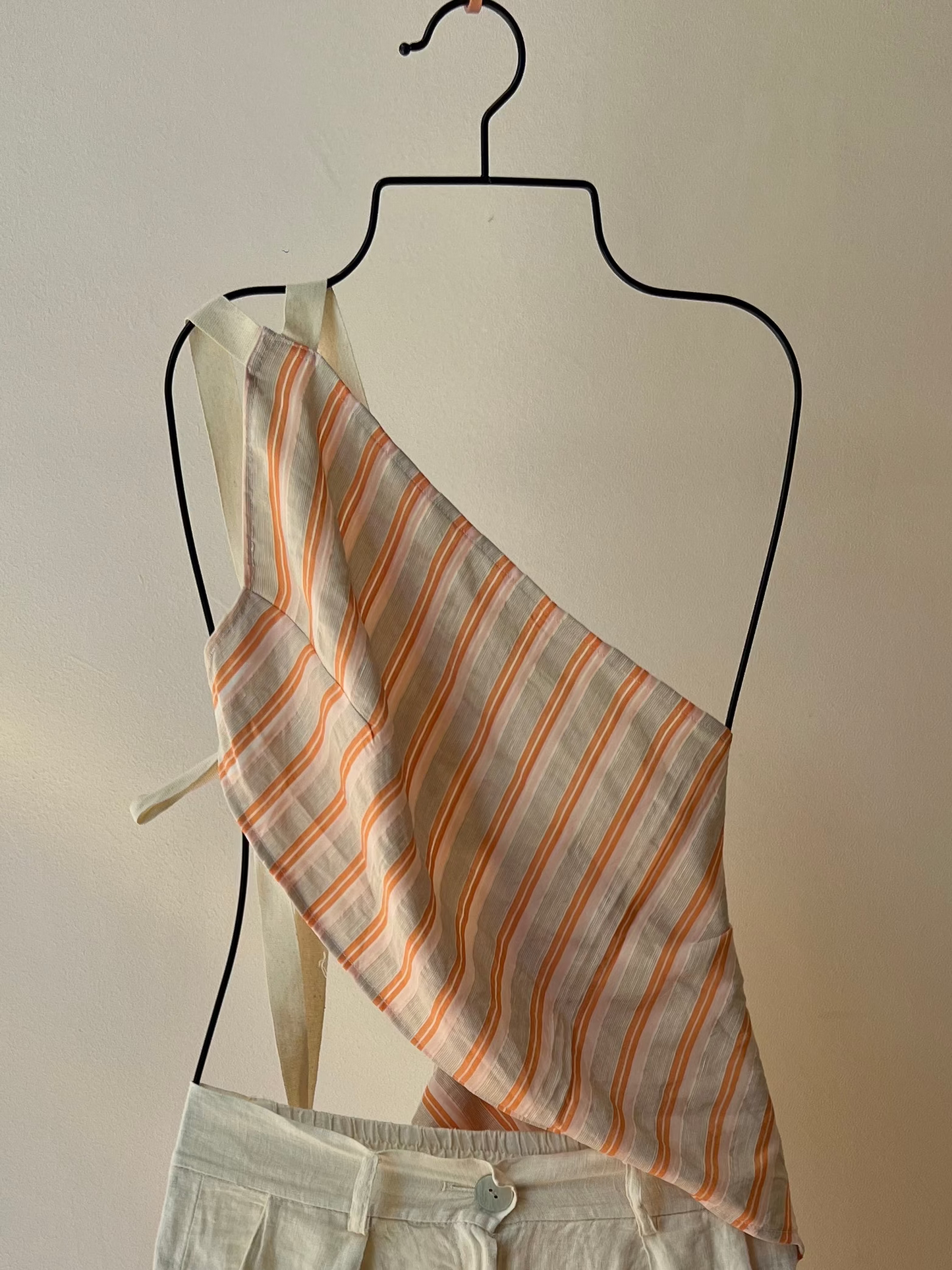 Johnessa Striped One-Shoulder Top