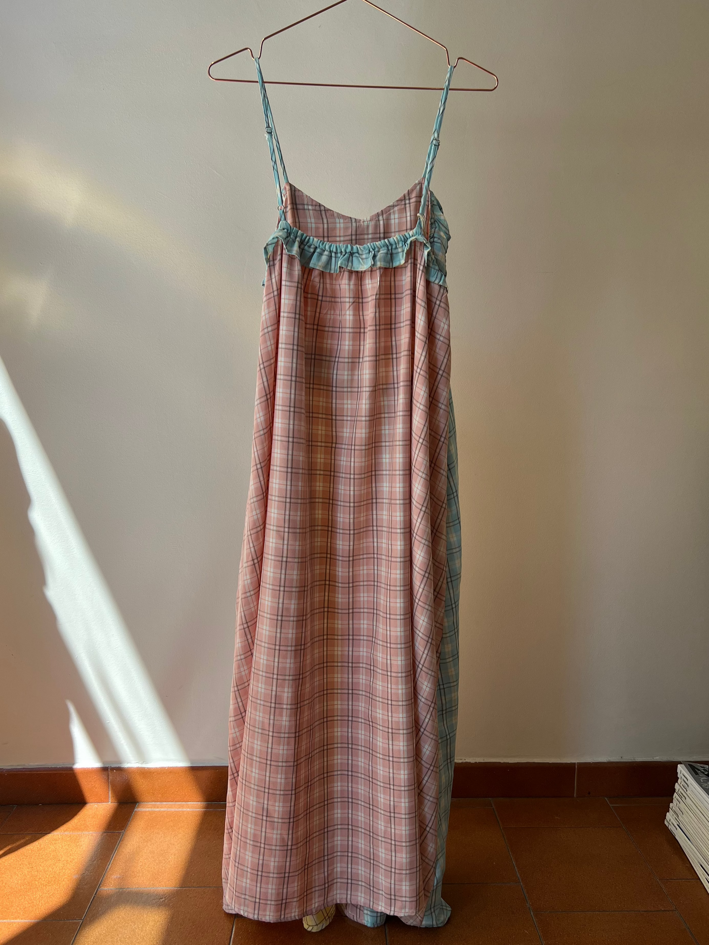 Patchwork Plaid Maxi Dress