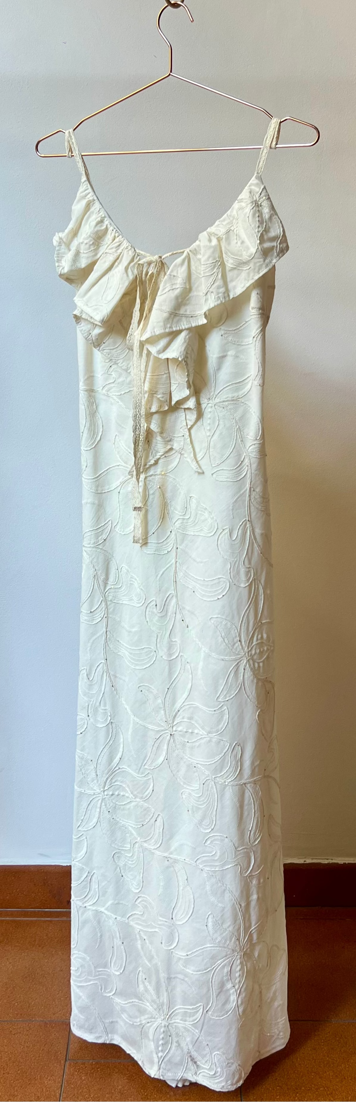 Alba Embroidered Ruffle Gown