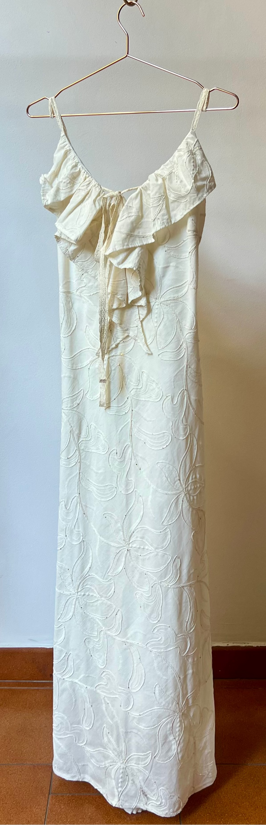 Alba Embroidered Ruffle Gown
