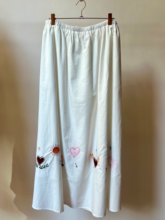 Amore Embroidered Midi Skirt