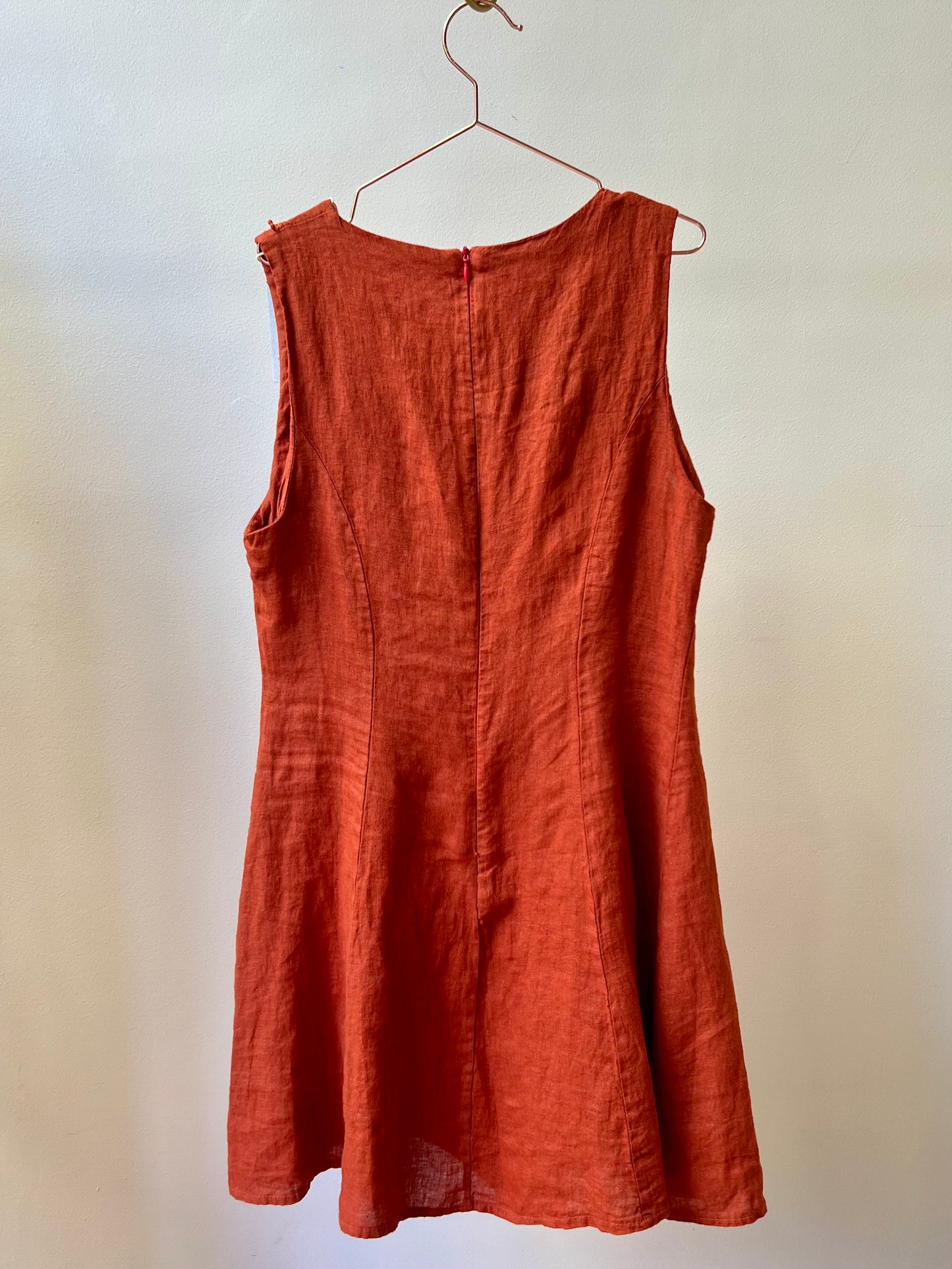 Terracotta Trimmed Mini Dress